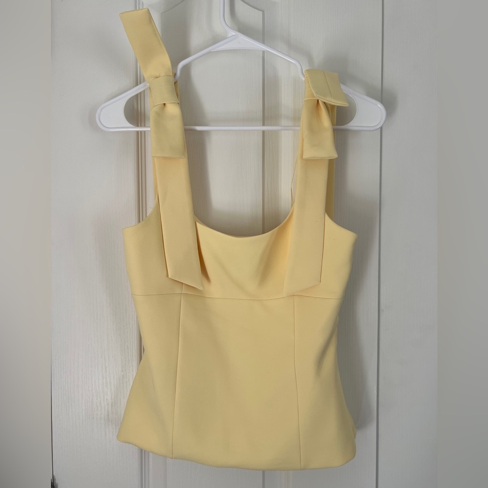 Zara Yellow Bow Strap Tank Top